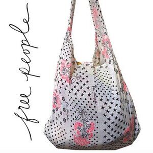Free People Tote Bag/Crossbody Cream and Pink Floral